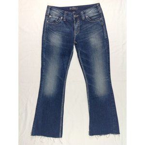 Silver SUKI SURPLUS Bootcut Flap Pocket Jeans Sz. 29x30 EUC Raw Hem